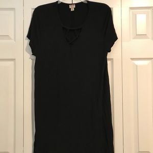 XL Silky Stretchy Short Black loose fitting dress